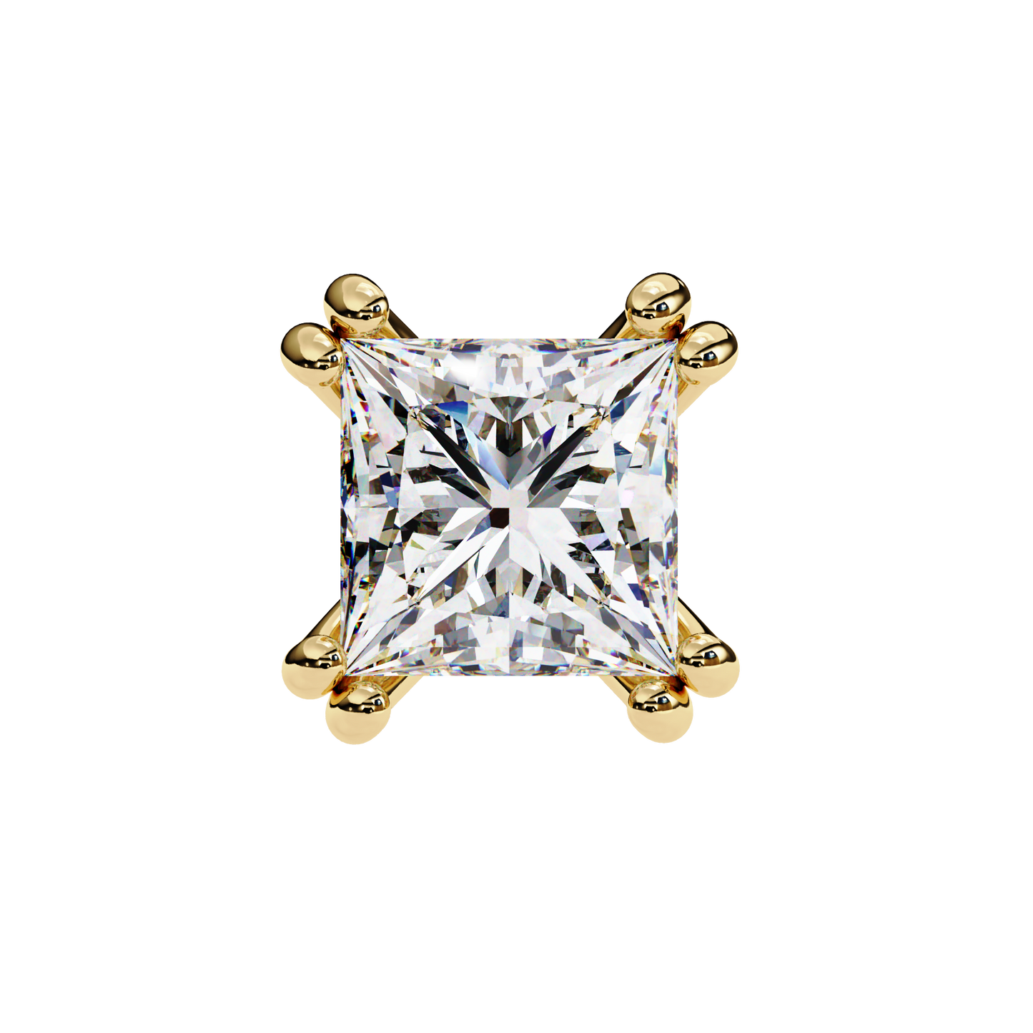 Crownlight – Princess Cut Lab Diamond Studs with Framed Halo