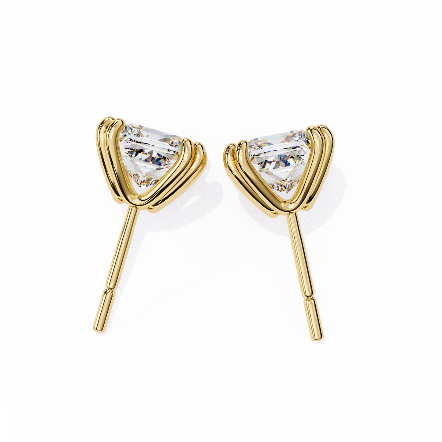 Crownlight – Princess Cut Lab Diamond Studs with Framed Halo