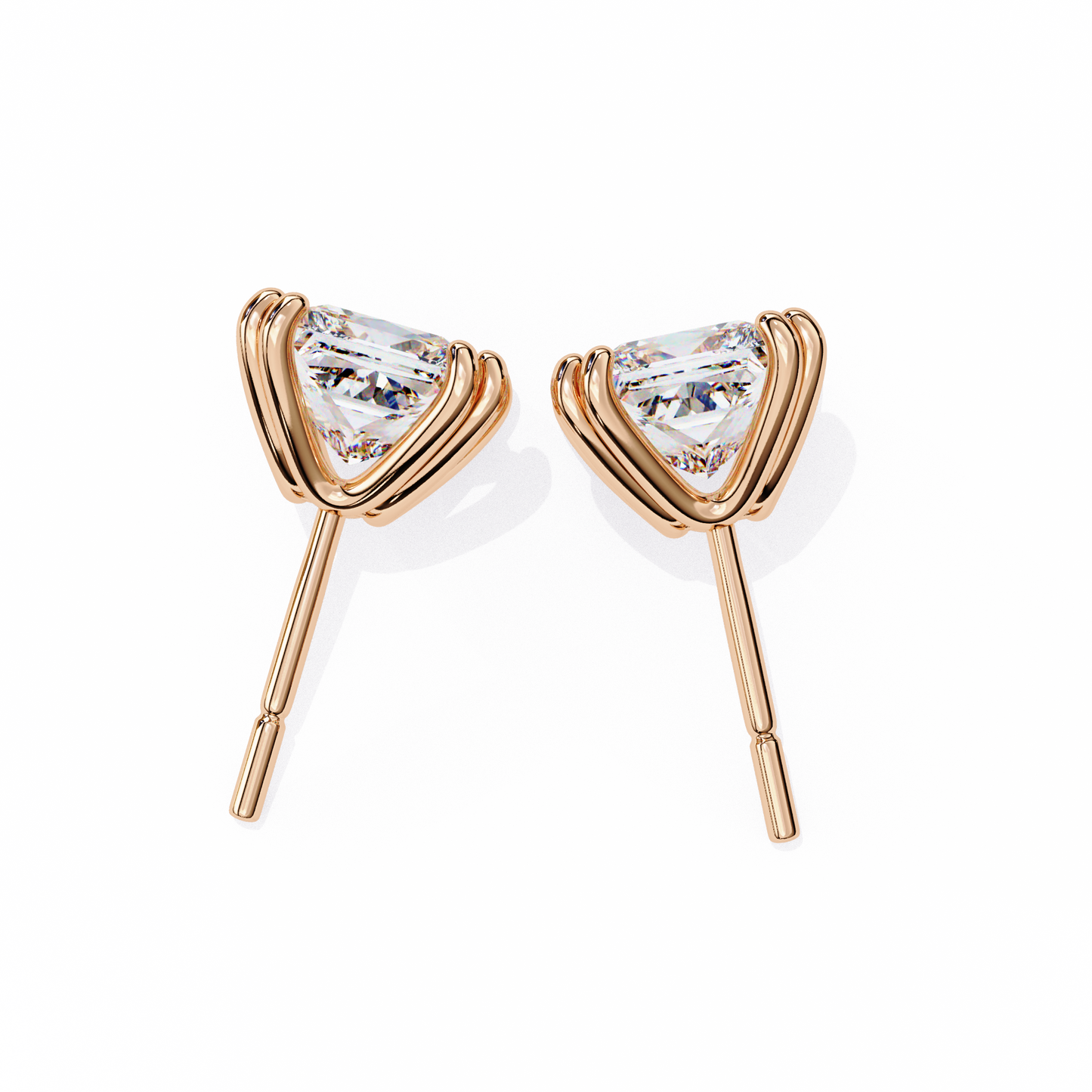 Crownlight – Princess Cut Lab Diamond Studs with Framed Halo