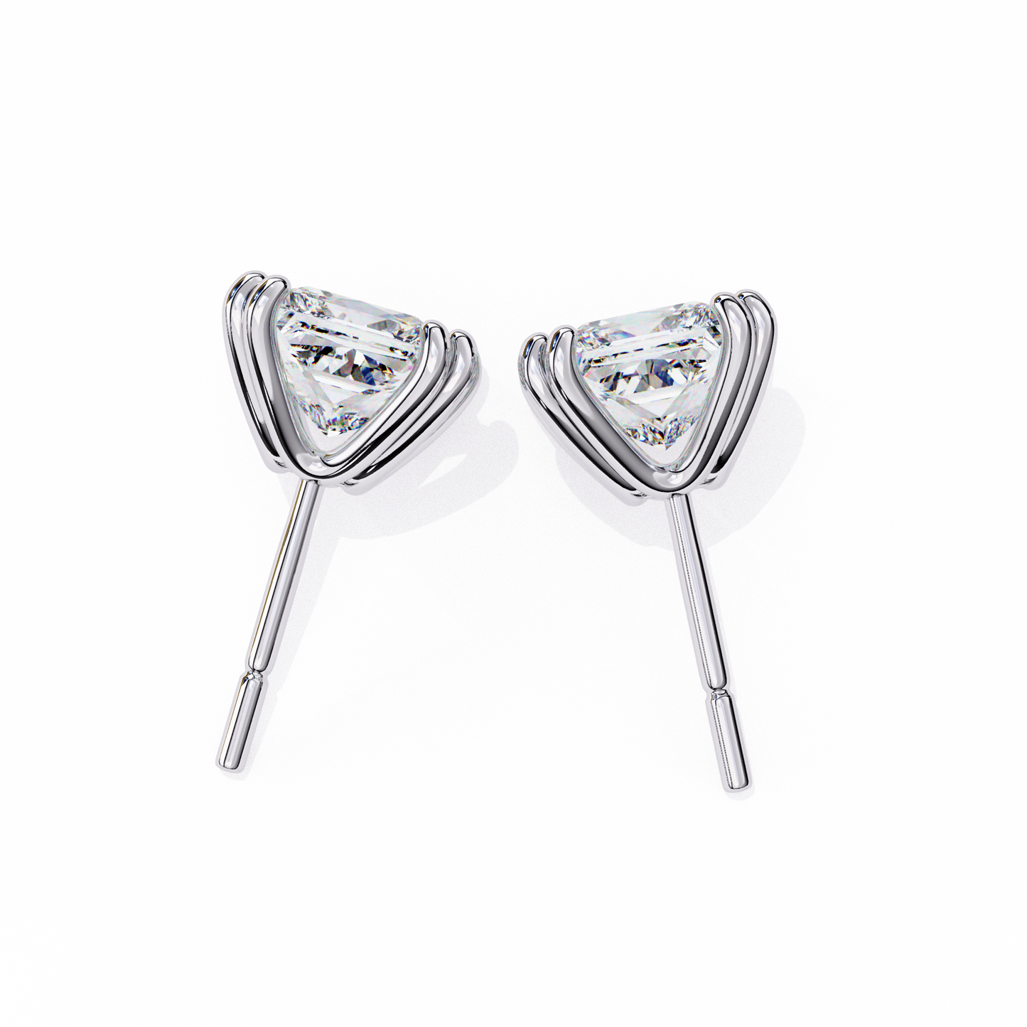 Crownlight – Princess Cut Lab Diamond Studs with Framed Halo