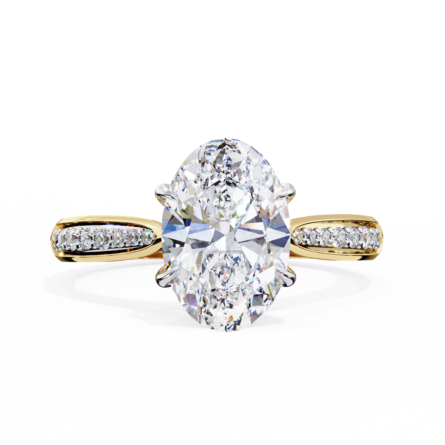 Oval Cascade – Diamond Band with Graduated Stones in 14K Gold