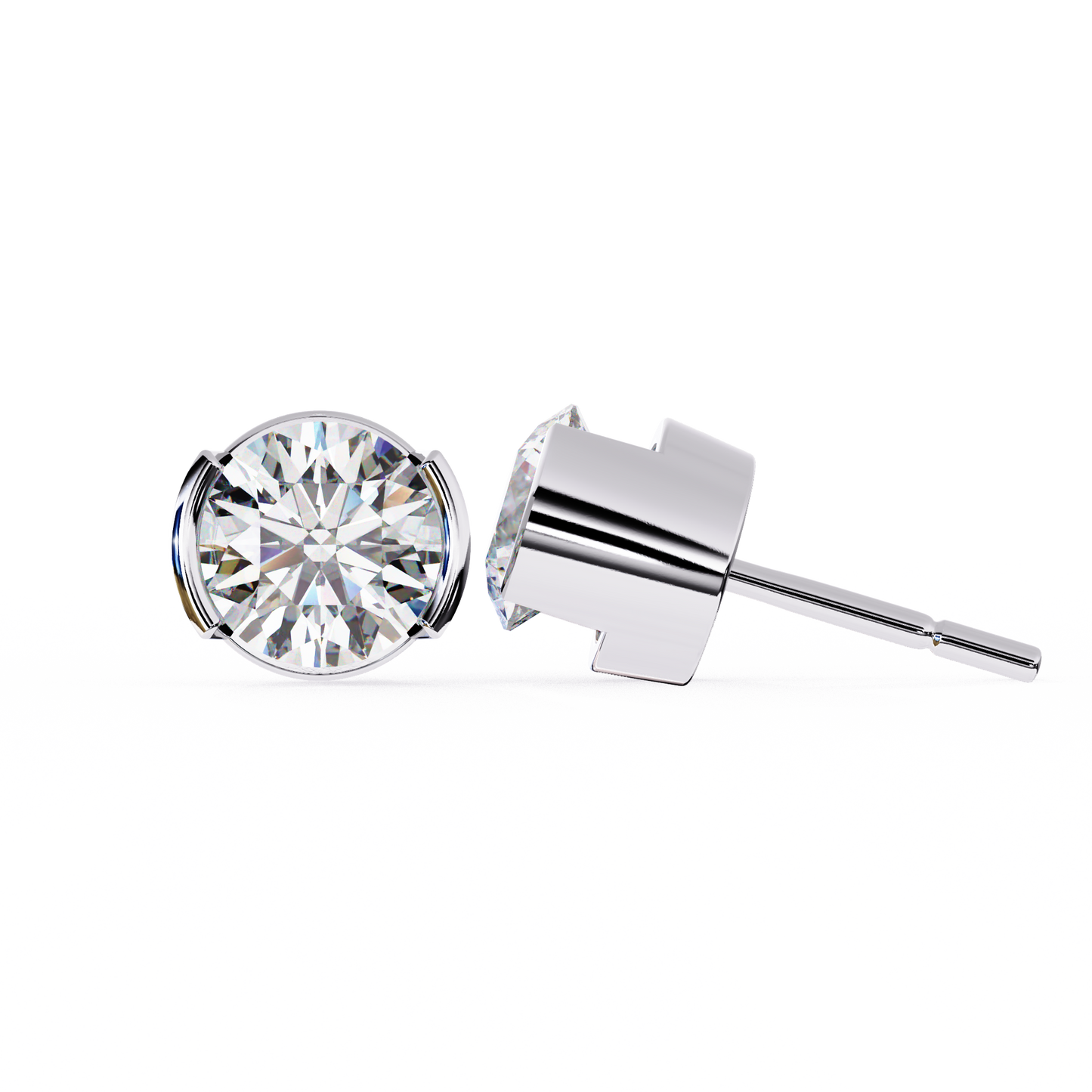 Lustre Bloom – Round Diamond Layered Halo Studs