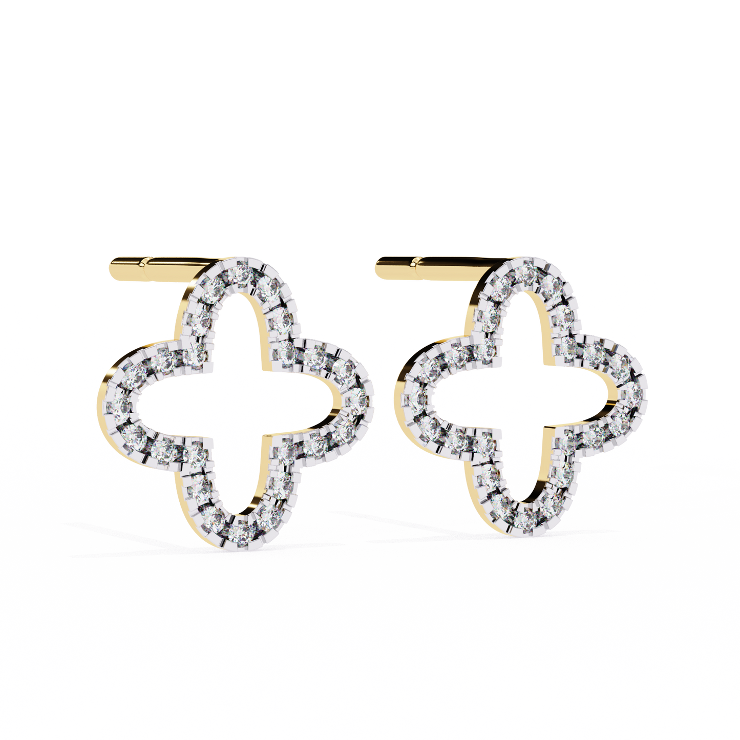 Stellar Arc – Round Diamond Petite Hoop Earrings