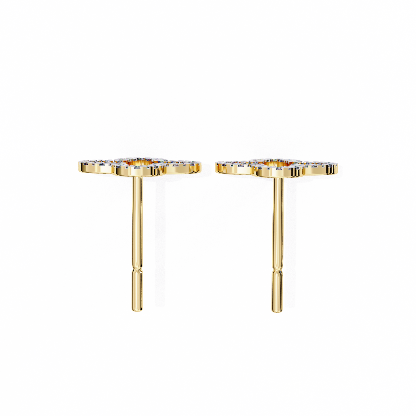 Stellar Arc – Round Diamond Petite Hoop Earrings