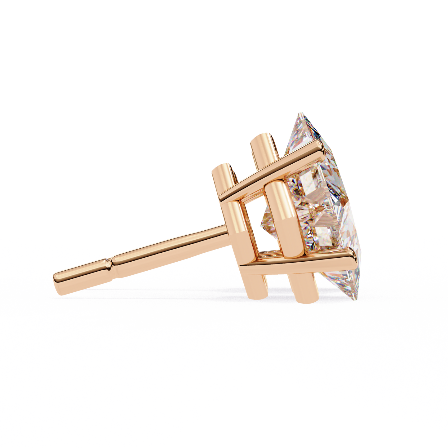 Regal Square – Princess Cut Lab Diamond Stud Earrings