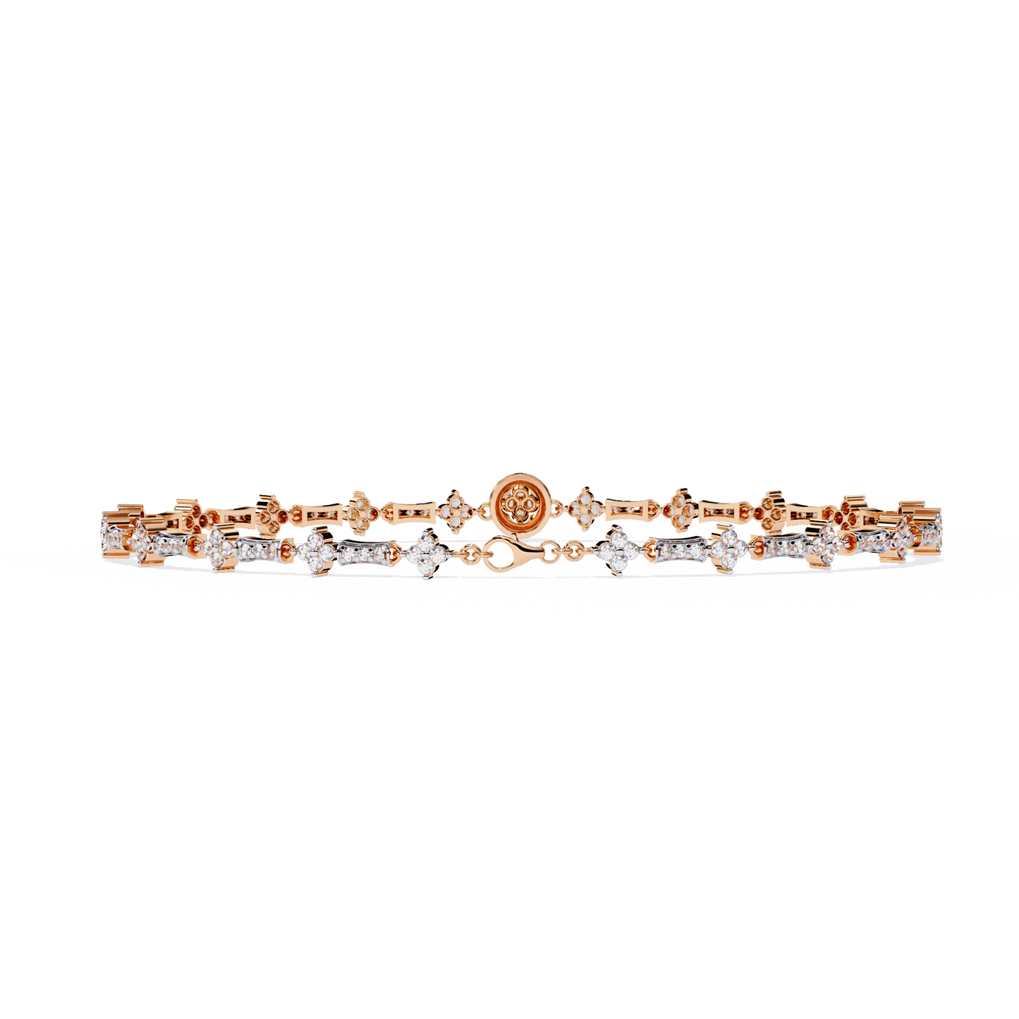 Imperial Fleur – Vintage Motif Diamond Bracelet in 14K Gold