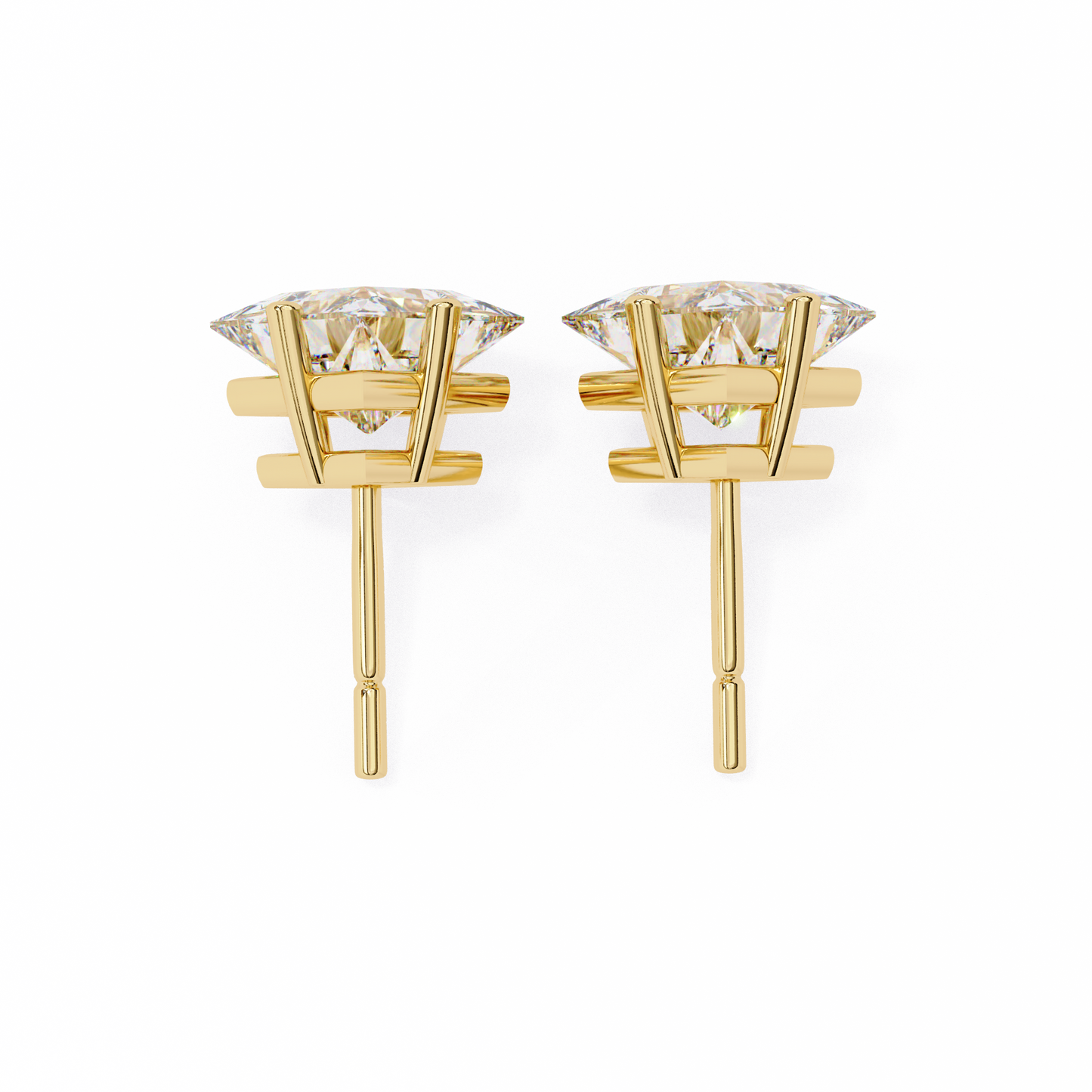 Regal Square – Princess Cut Lab Diamond Stud Earrings
