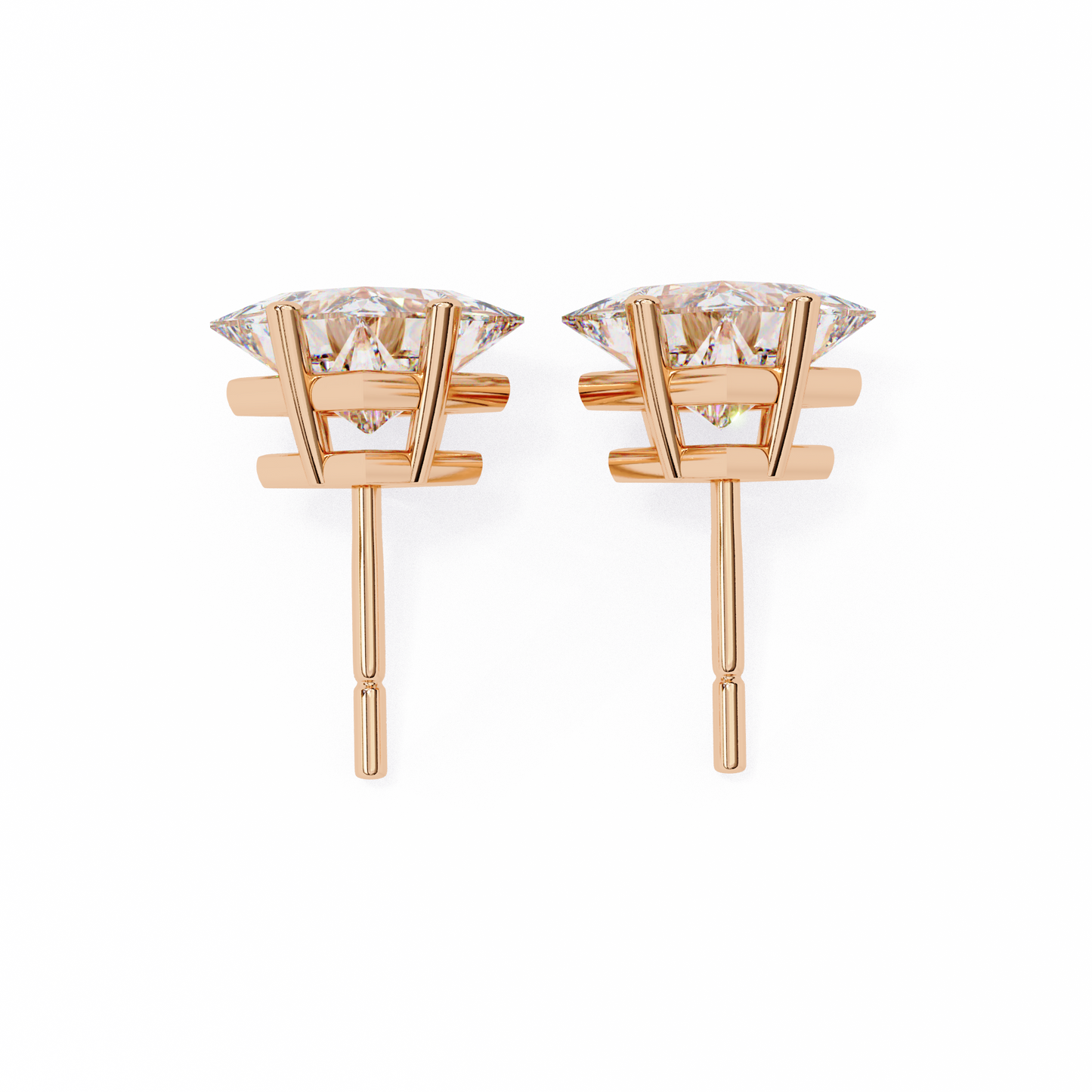 Regal Square – Princess Cut Lab Diamond Stud Earrings