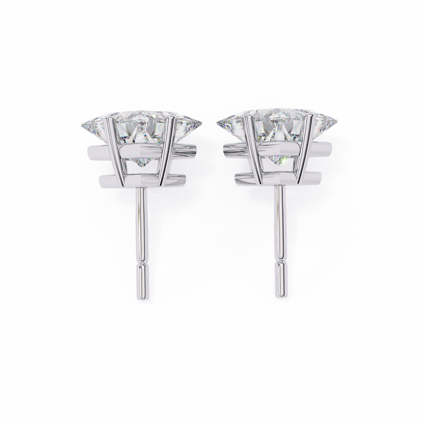 Regal Square – Princess Cut Lab Diamond Stud Earrings