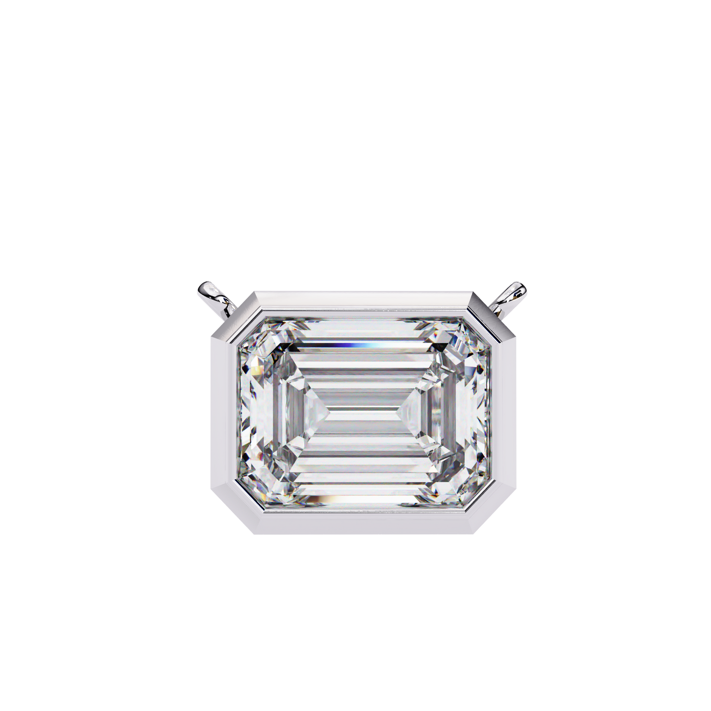 Emerald Whisper – Emerald Cut Lab Diamond Pendant Necklace