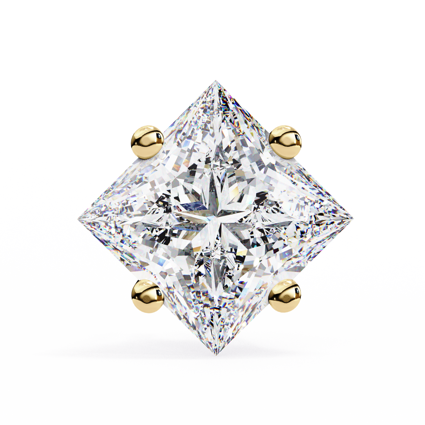 Regal Square – Princess Cut Lab Diamond Stud Earrings