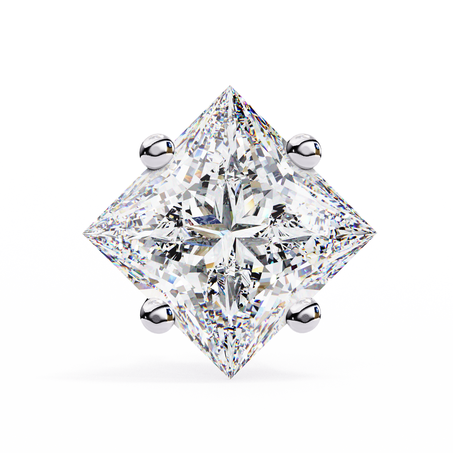 Regal Square – Princess Cut Lab Diamond Stud Earrings