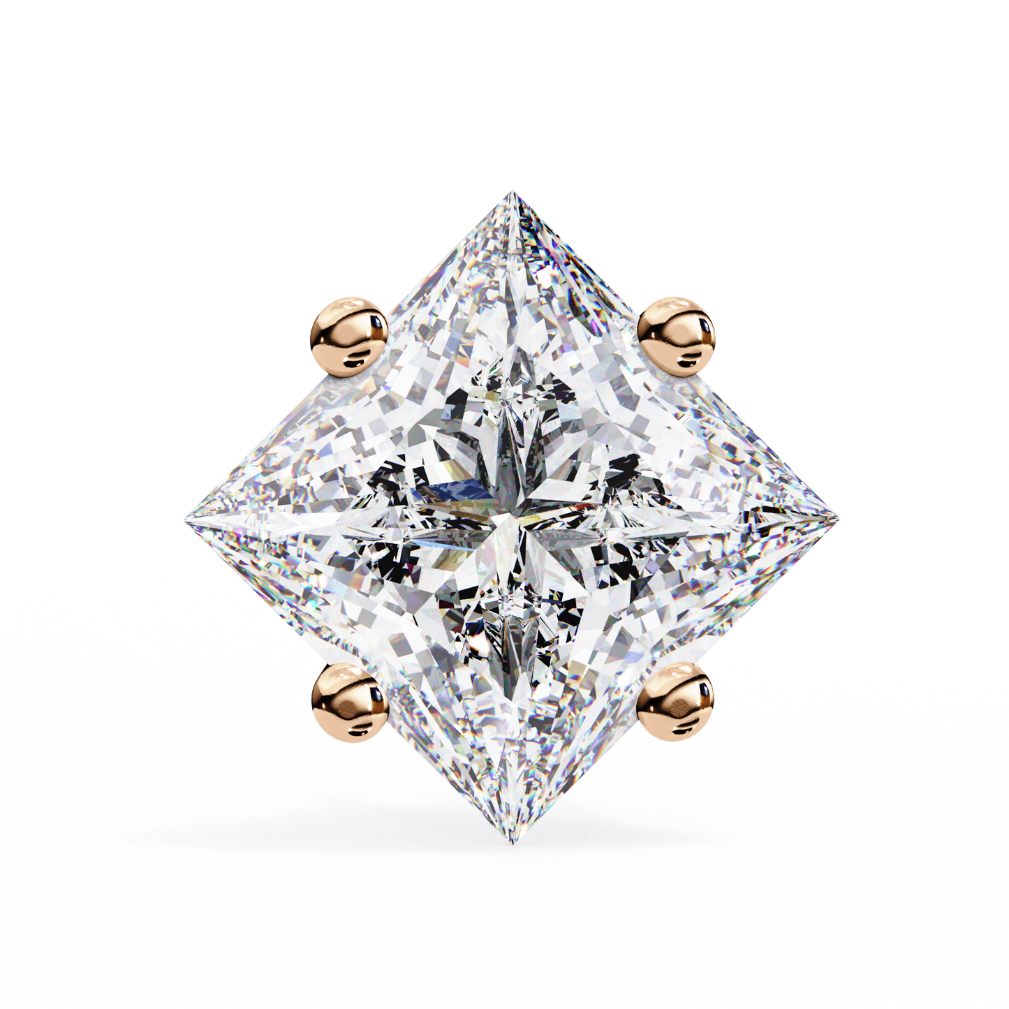 Regal Square – Princess Cut Lab Diamond Stud Earrings