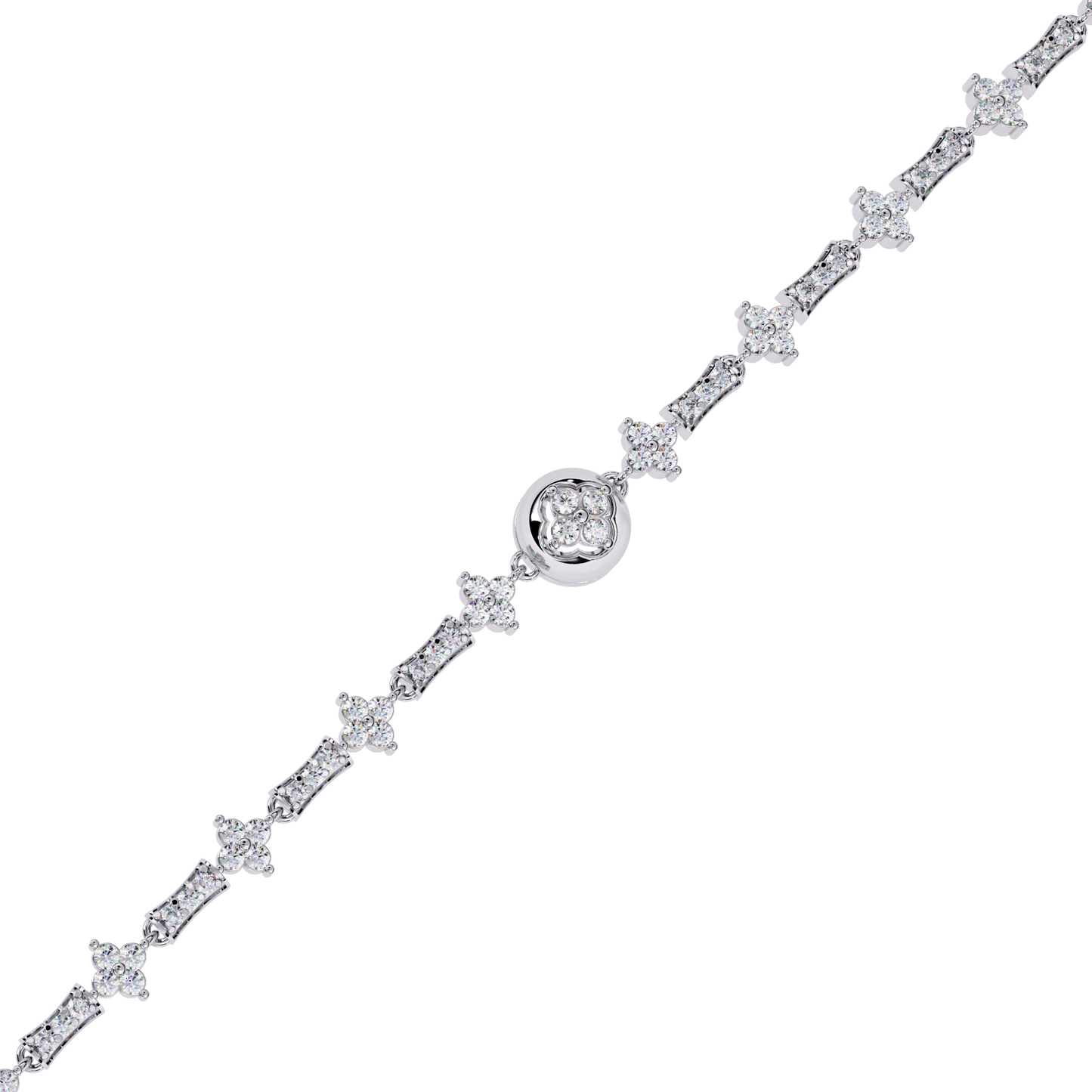 Imperial Fleur – Vintage Motif Diamond Bracelet in 14K Gold