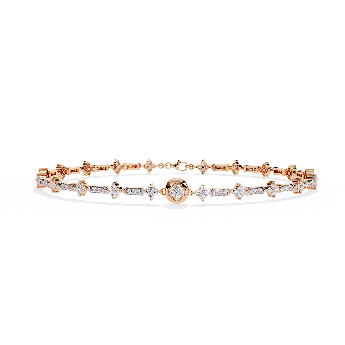 Imperial Fleur – Vintage Motif Diamond Bracelet in 14K Gold