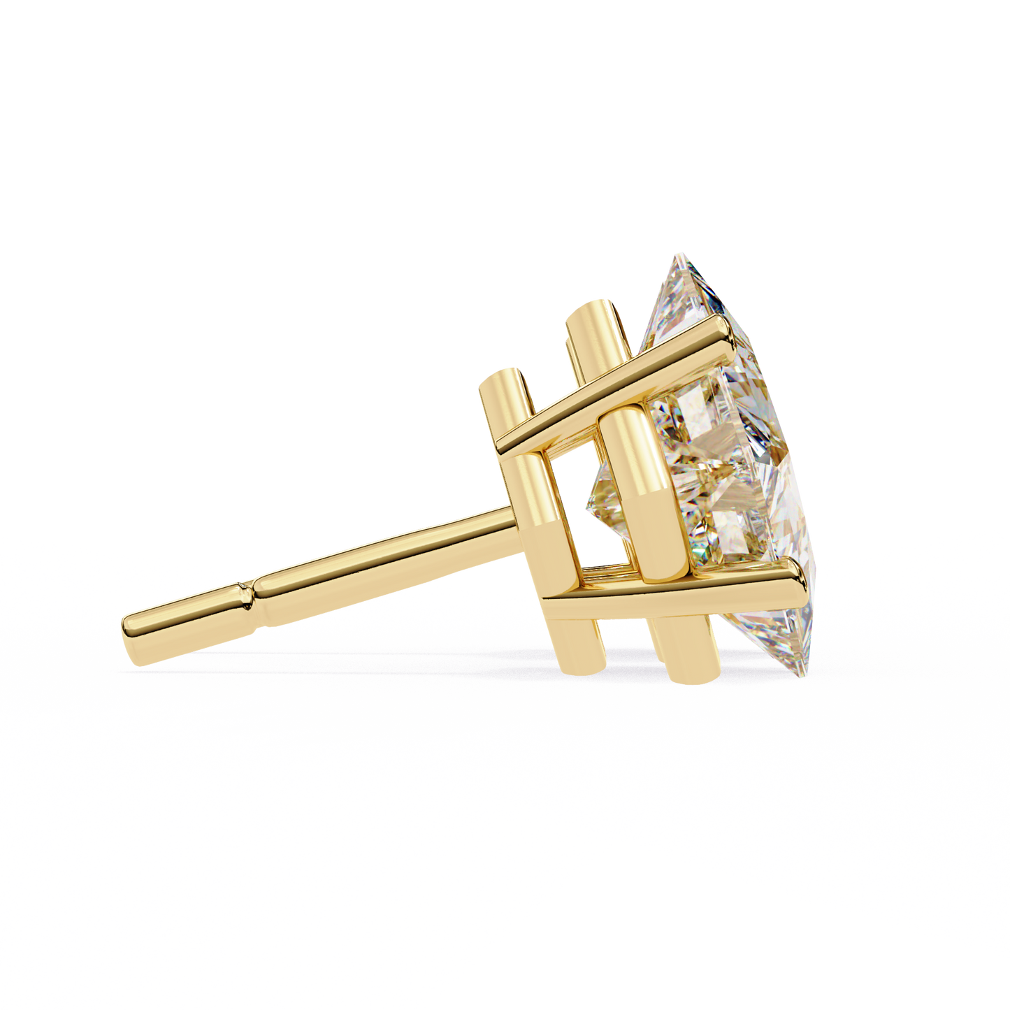 Regal Square – Princess Cut Lab Diamond Stud Earrings