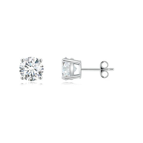 2.00 CTW 14K Lab-Grown Basket-Set Solitaire Diamond Stud Earrings