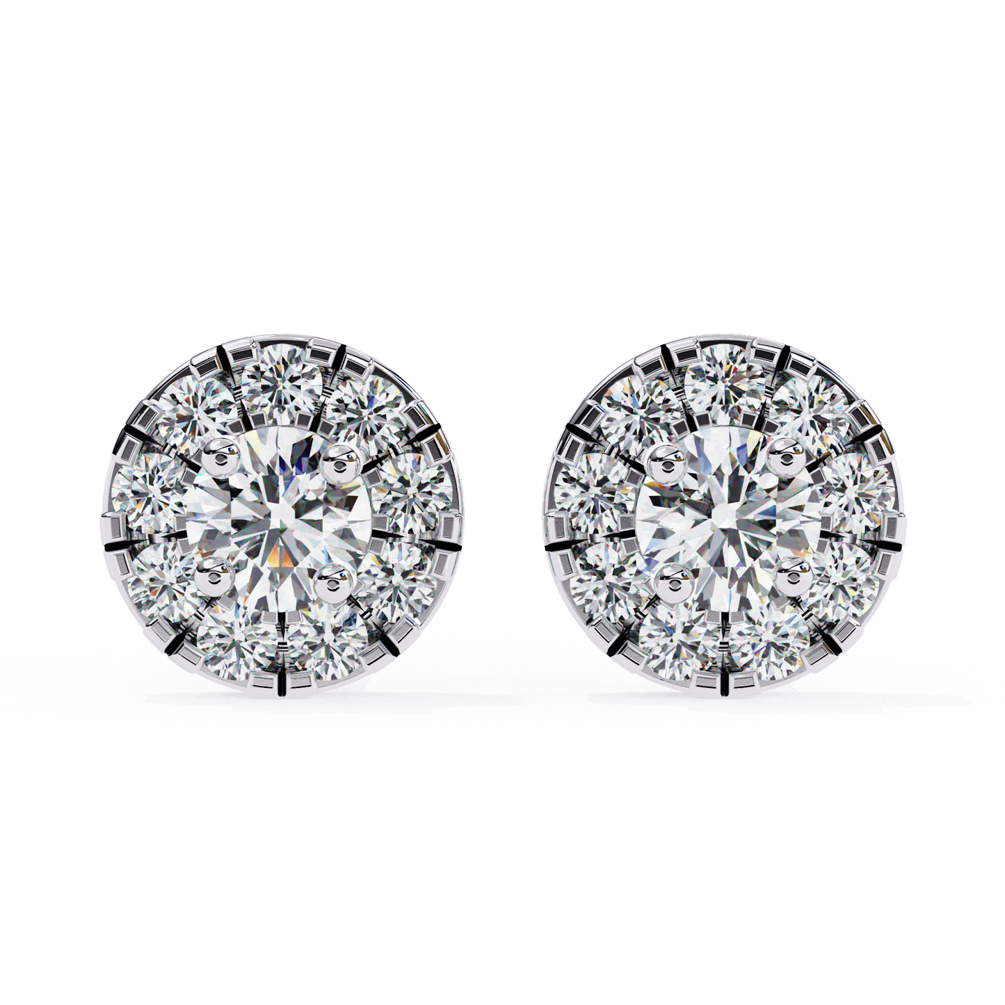 Halo Dash – Round Lab Diamond Bar Drop Earrings