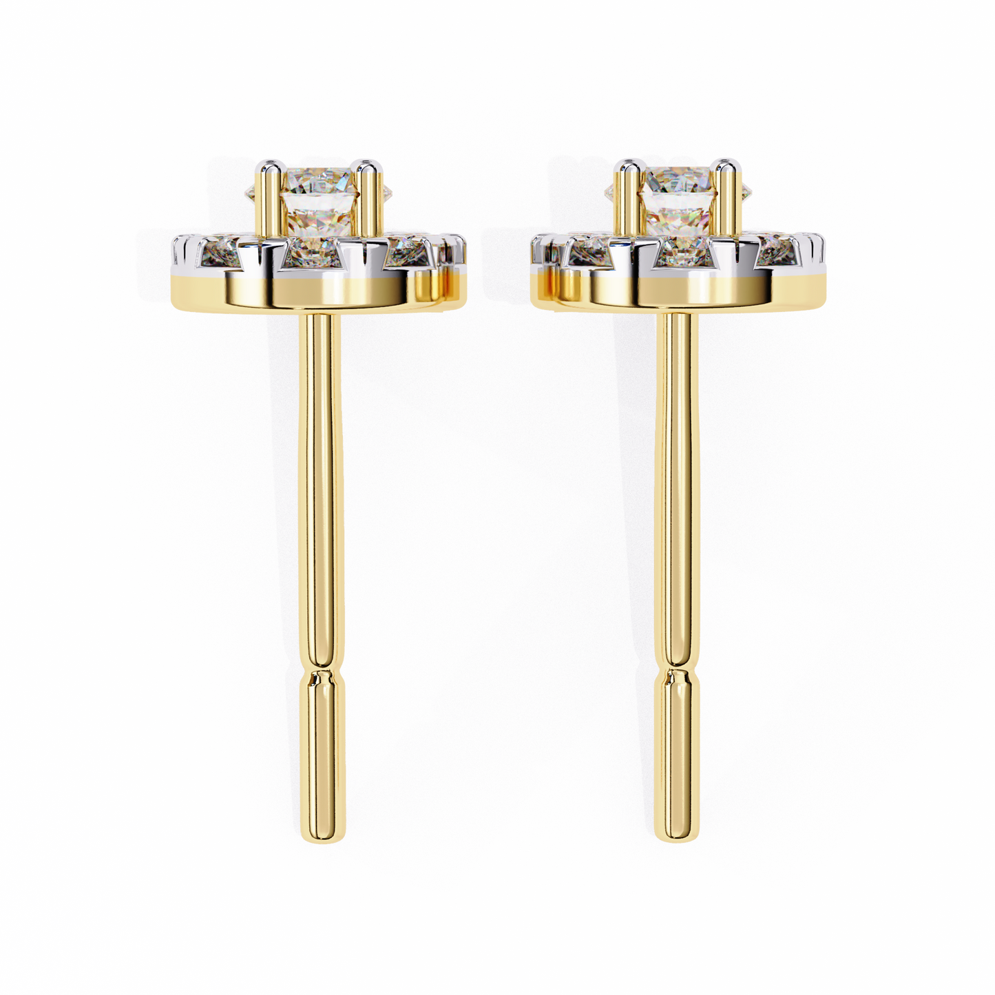 Halo Dash – Round Lab Diamond Bar Drop Earrings