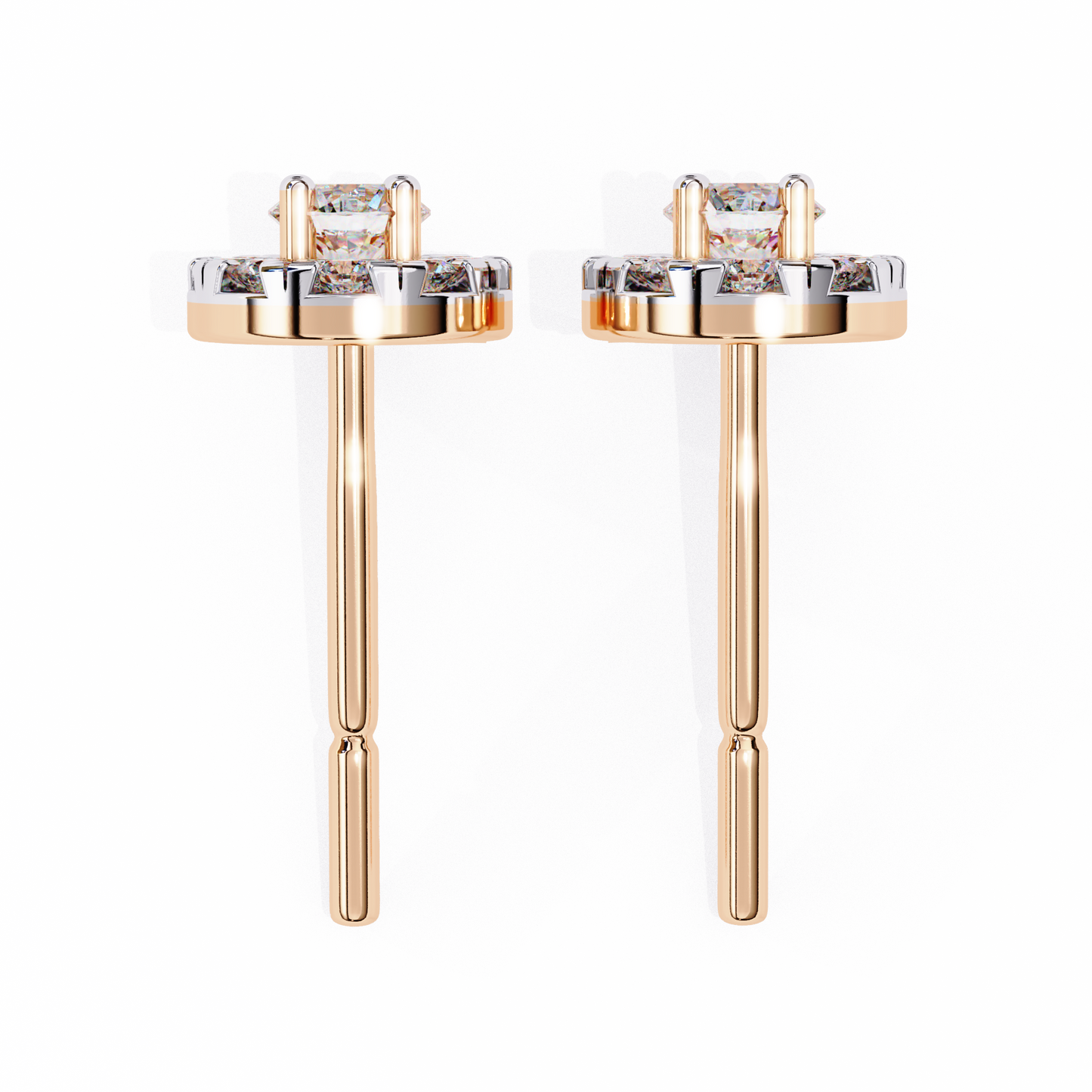 Halo Dash – Round Lab Diamond Bar Drop Earrings