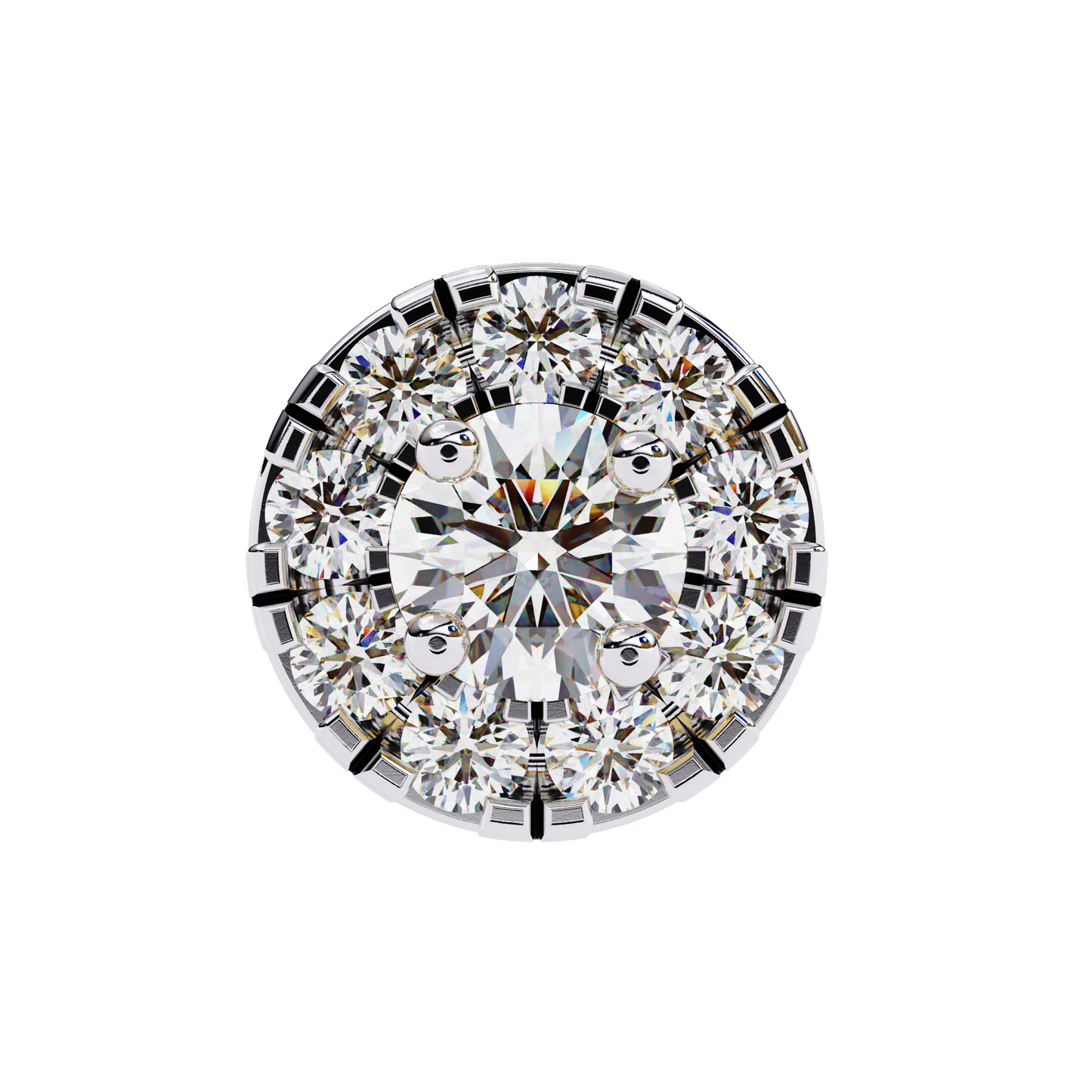 Halo Dash – Round Lab Diamond Bar Drop Earrings