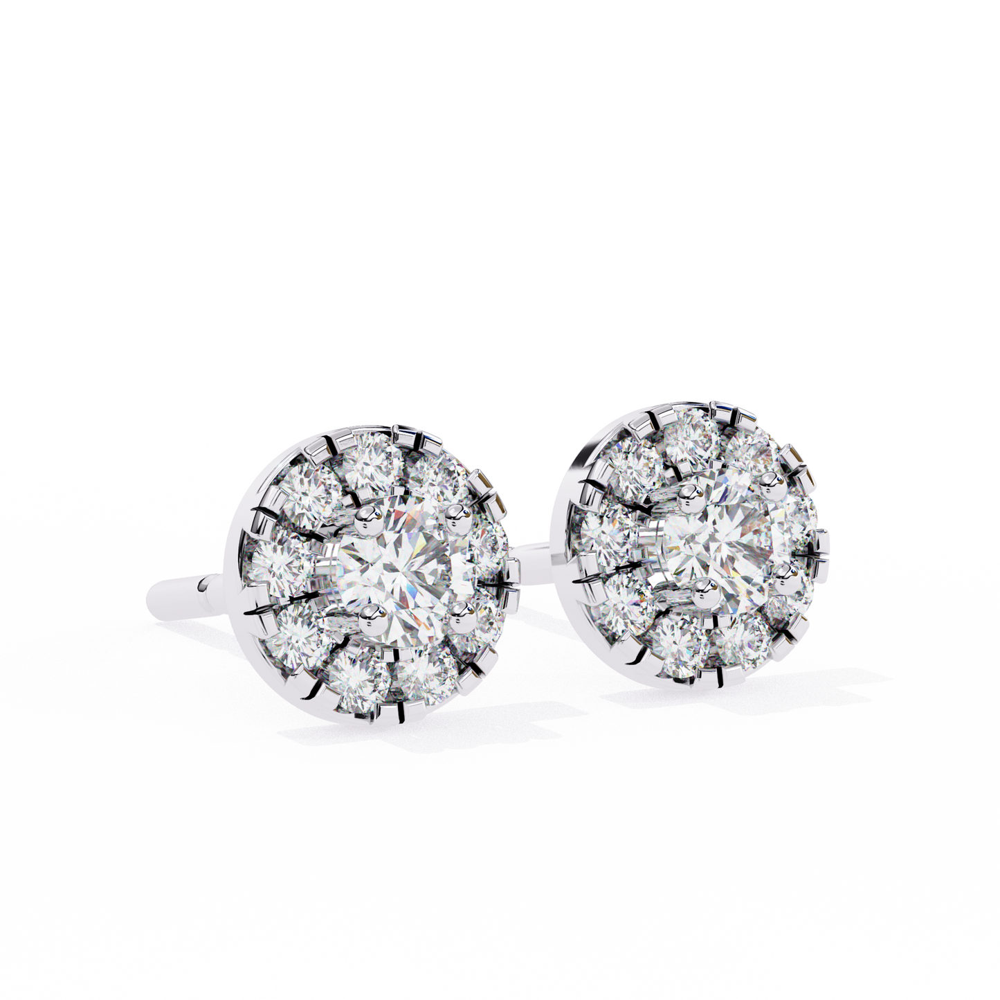 Halo Dash – Round Lab Diamond Bar Drop Earrings