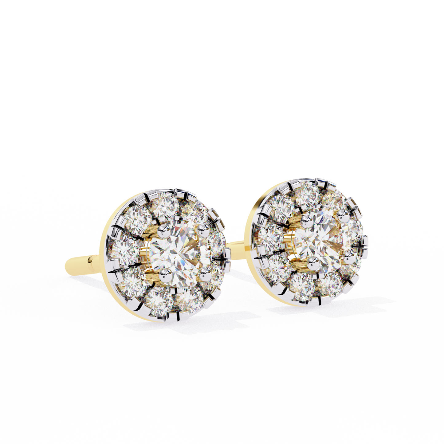 Halo Dash – Round Lab Diamond Bar Drop Earrings