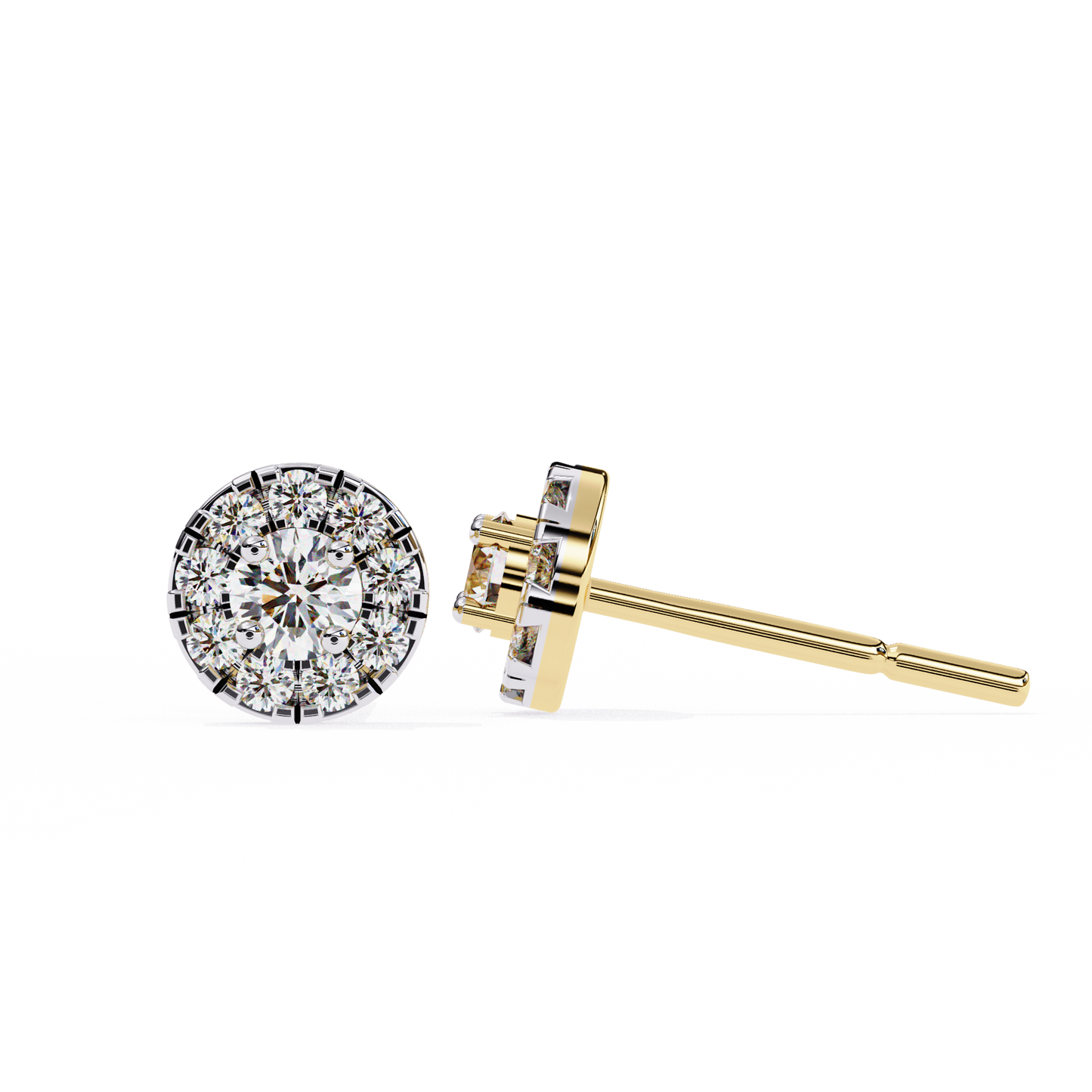 Halo Dash – Round Lab Diamond Bar Drop Earrings