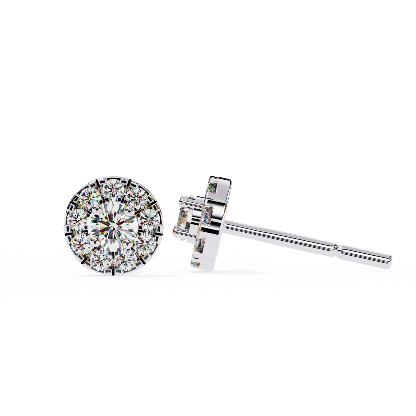Halo Dash – Round Lab Diamond Bar Drop Earrings