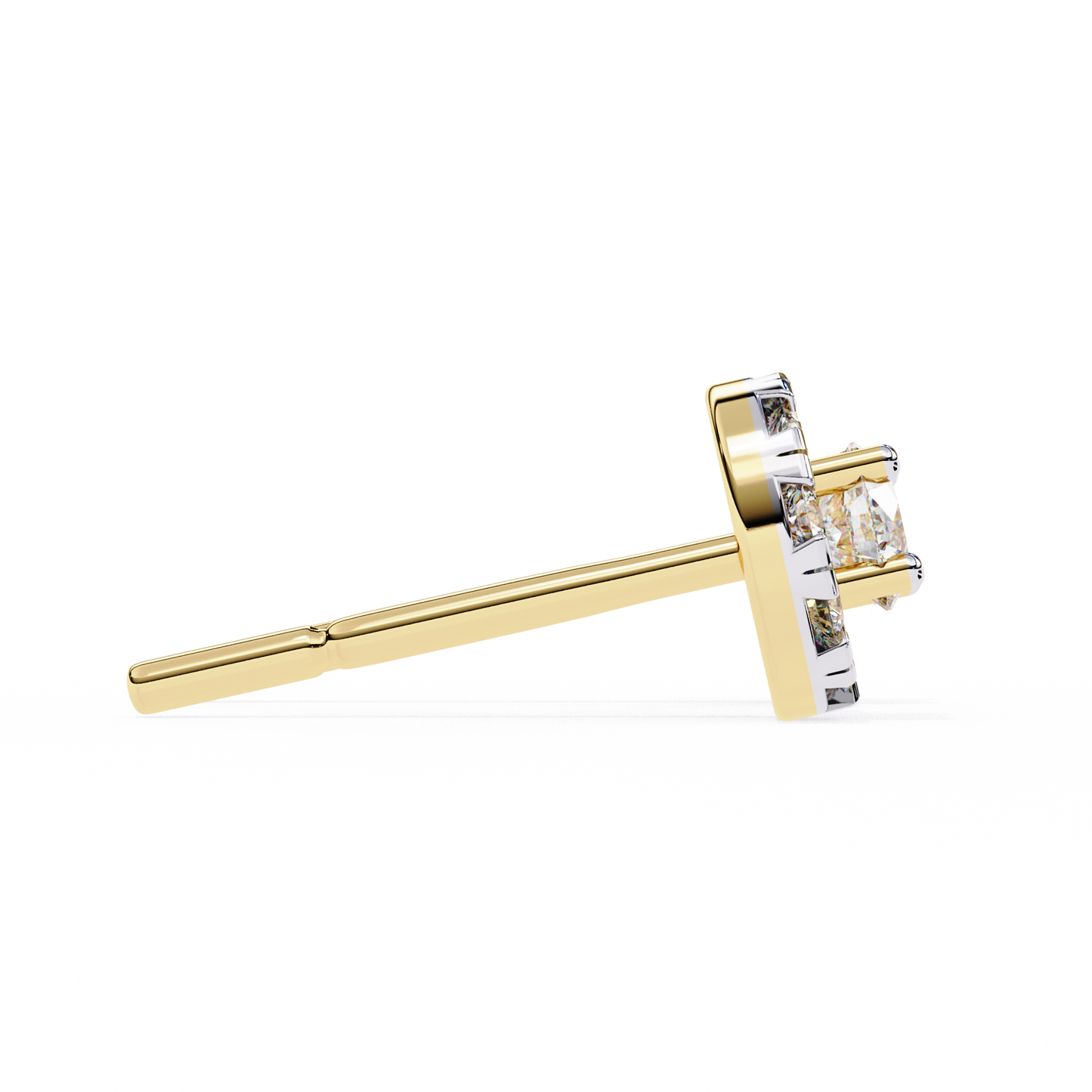 Halo Dash – Round Lab Diamond Bar Drop Earrings