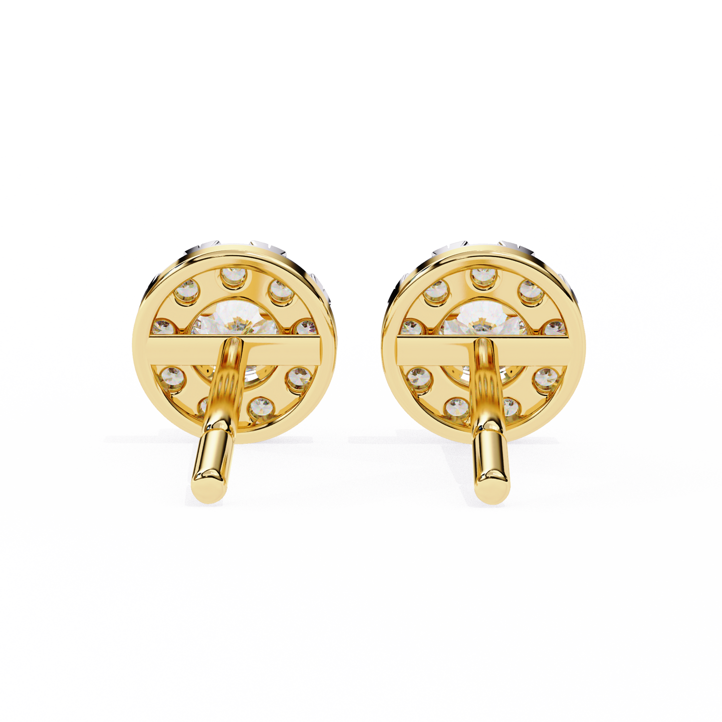 Halo Dash – Round Lab Diamond Bar Drop Earrings