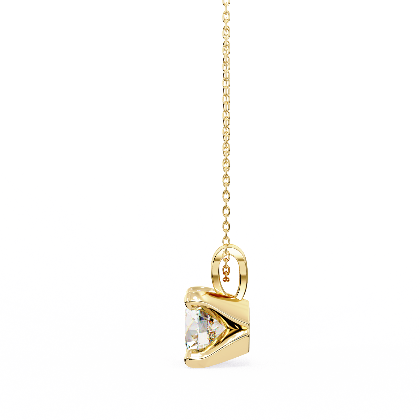 Radiant Drop – Round Lab Diamond Classic Chain Pendant
