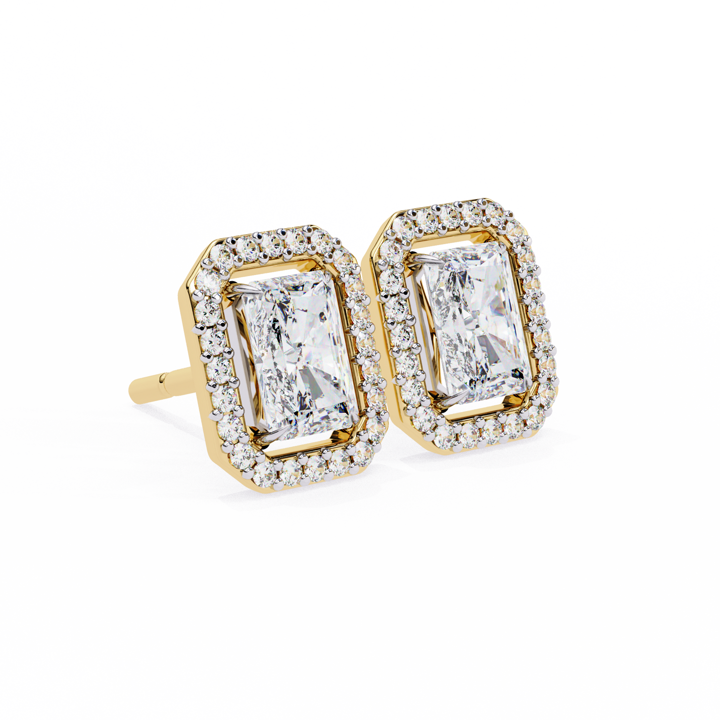 Empire Edge – Emerald Cut Diamond Tapered Earrings