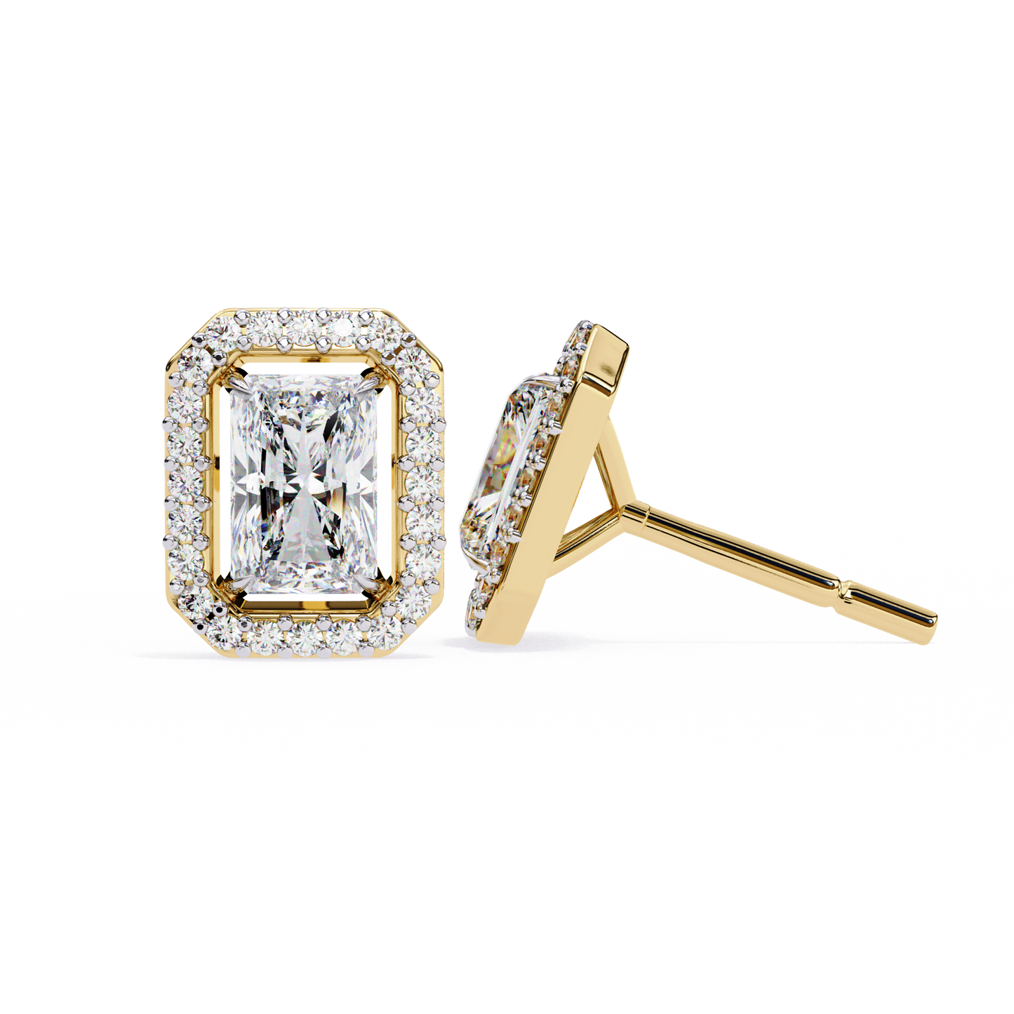 Empire Edge – Emerald Cut Lab Diamond Tapered Earrings