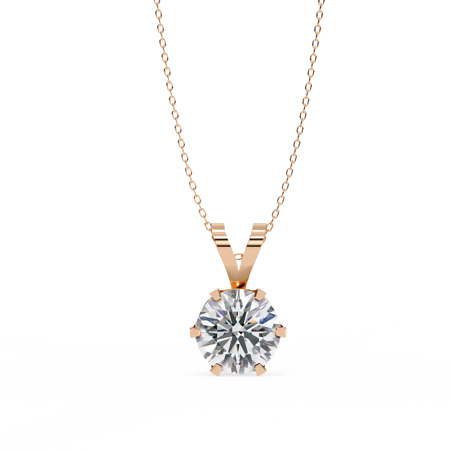 Circle Blaze – Round Lab Diamond Solitaire Chain Pendant