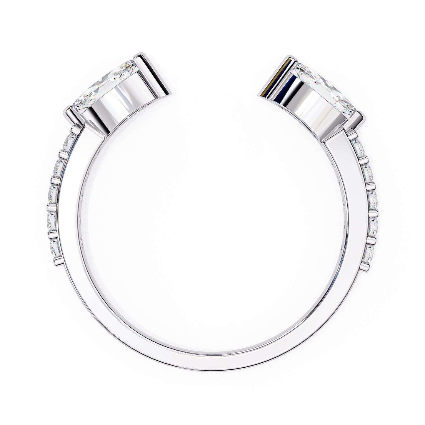 Seraphine Duo – Marquise & Round Lab Diamond Crossover Ring