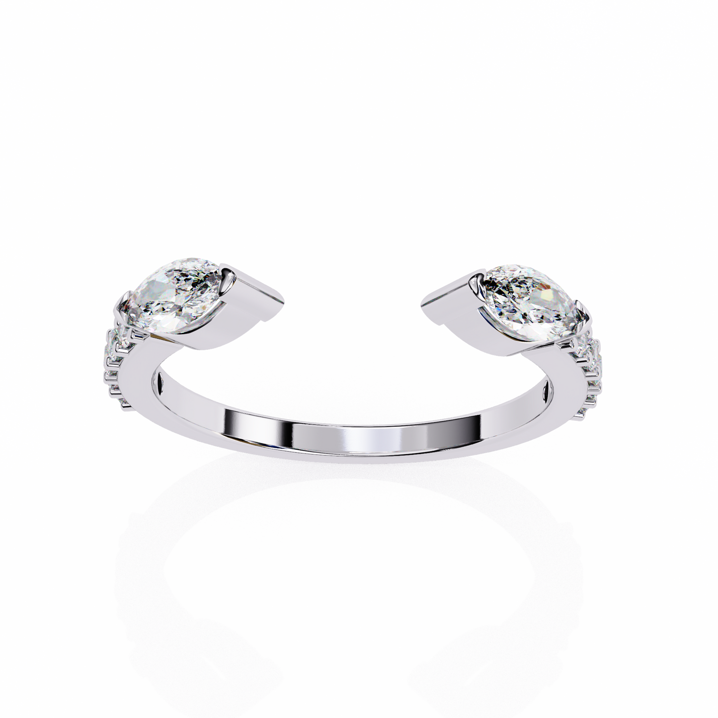 Seraphine Duo – Marquise & Round Lab Diamond Crossover Ring