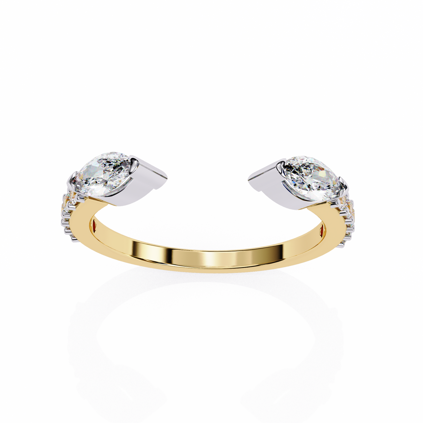 Seraphine Duo – Marquise & Round Lab Diamond Crossover Ring
