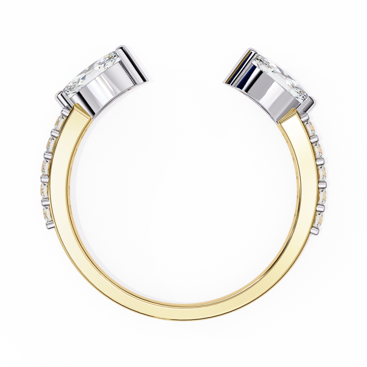 Seraphine Duo – Marquise & Round Lab Diamond Crossover Ring