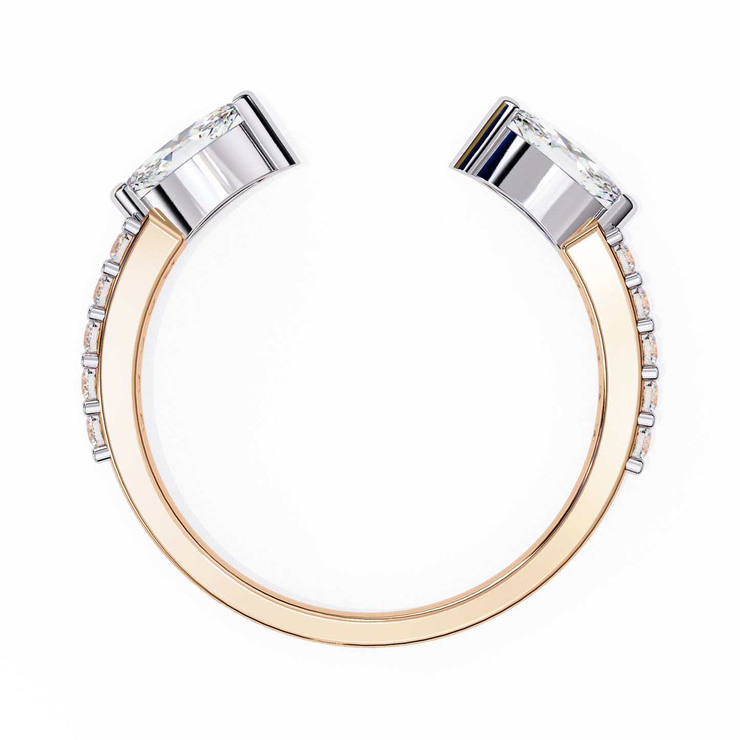 Seraphine Duo – Marquise & Round Lab Diamond Crossover Ring
