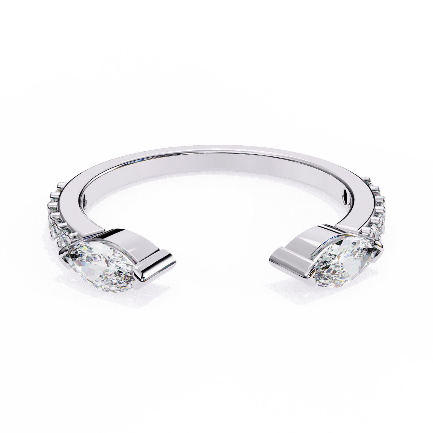 Seraphine Duo – Marquise & Round Lab Diamond Crossover Ring