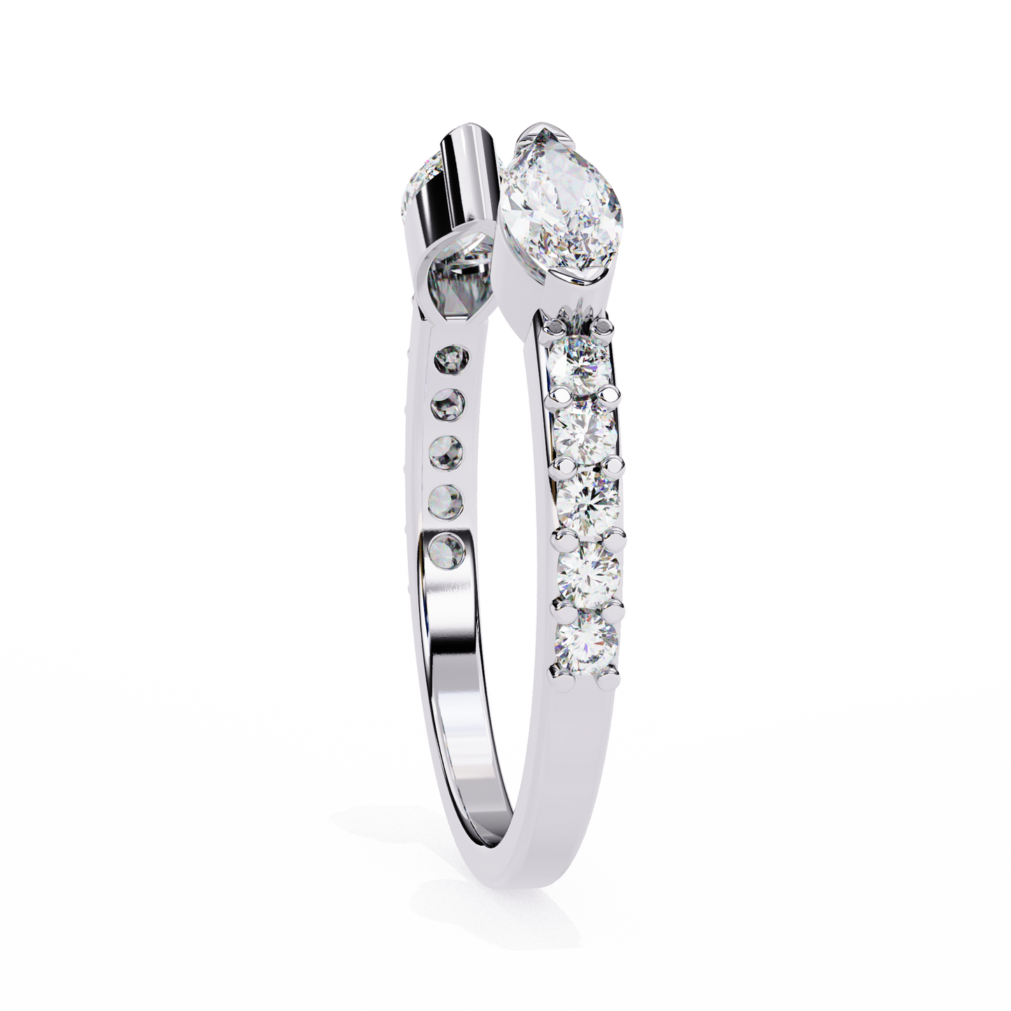 Seraphine Duo – Marquise & Round Lab Diamond Crossover Ring