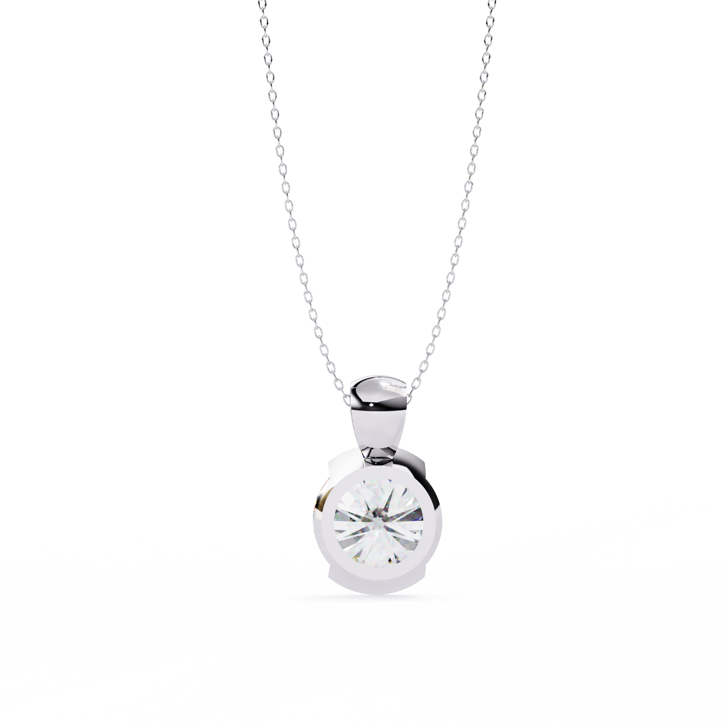 Beacon Gleam – Round Lab Diamond Elevated Chain Pendant
