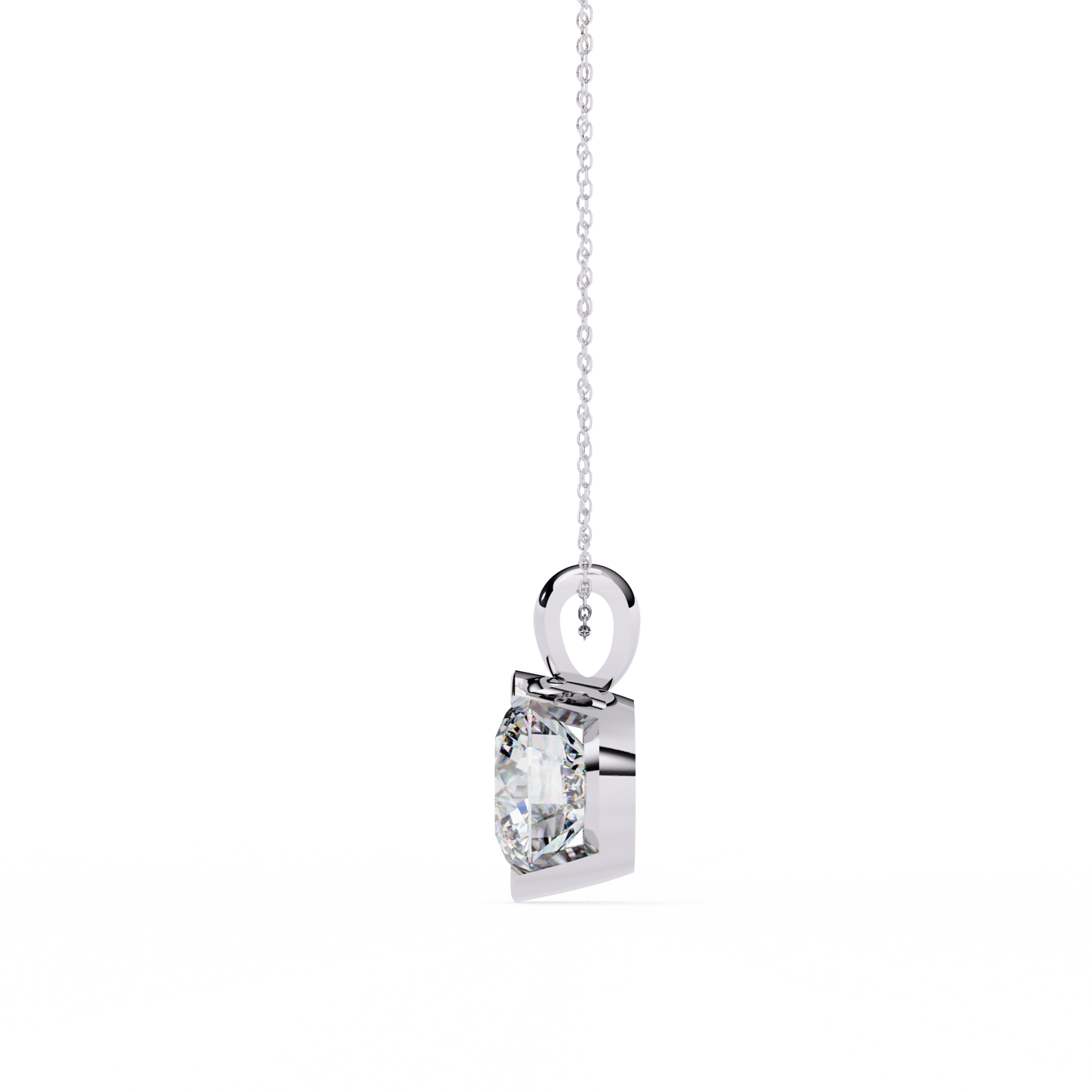 Beacon Gleam – Round Lab Diamond Elevated Chain Pendant