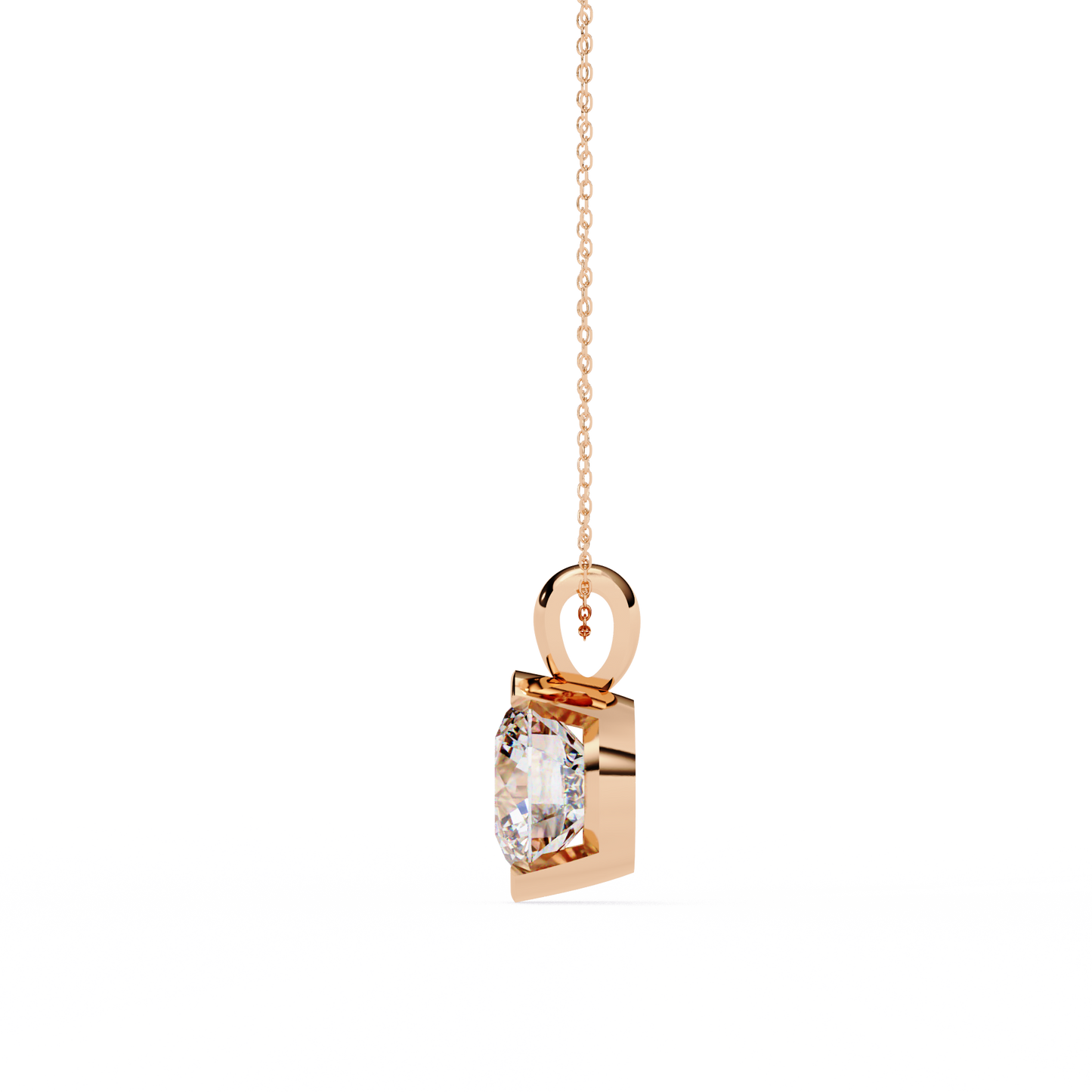 Beacon Gleam – Round Lab Diamond Elevated Chain Pendant