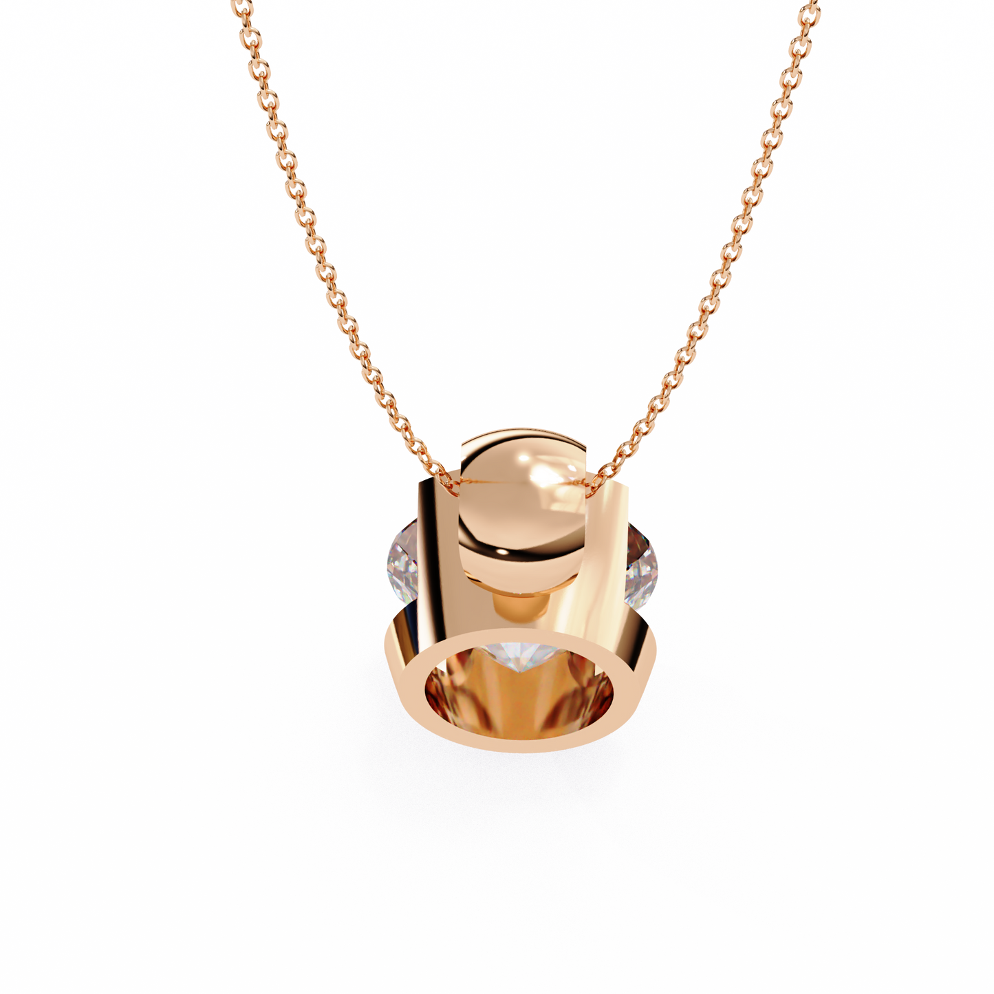 Beacon Gleam – Round Lab Diamond Elevated Chain Pendant