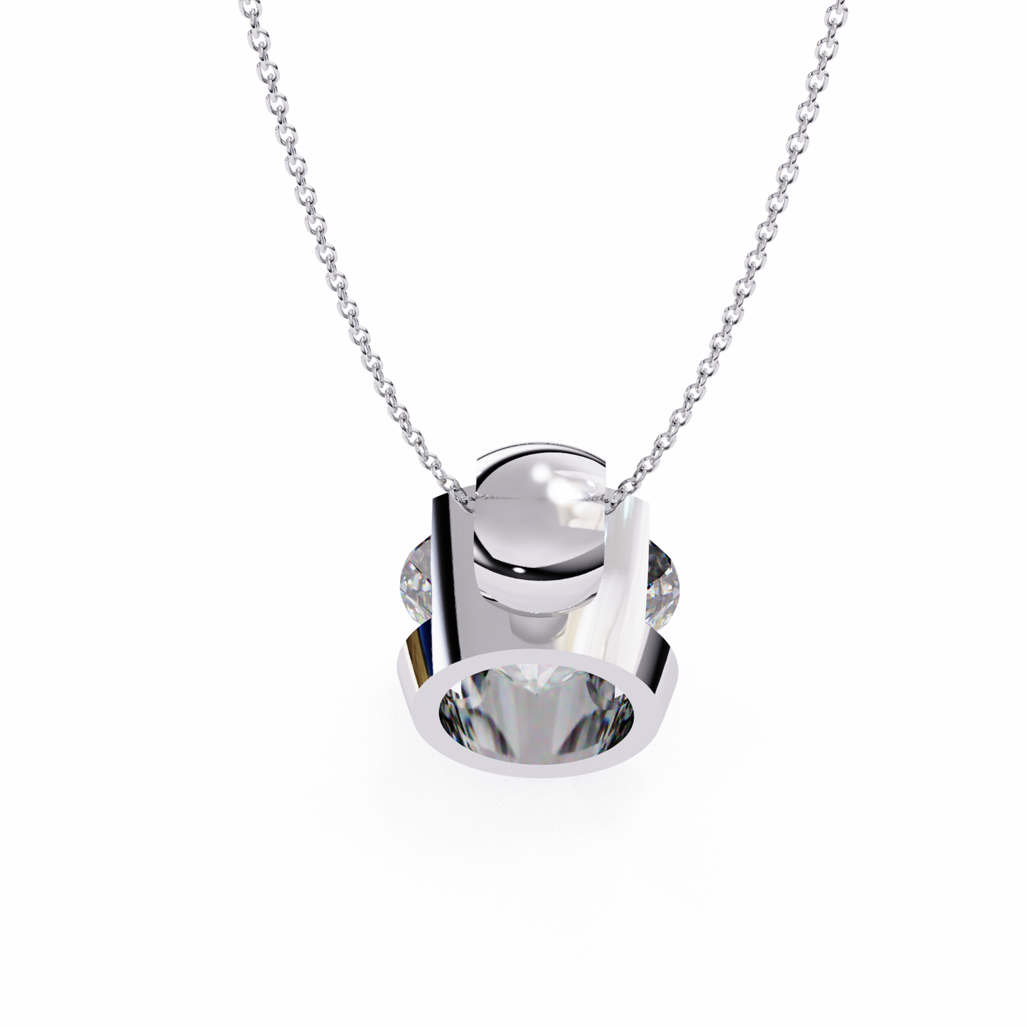 Beacon Gleam – Round Lab Diamond Elevated Chain Pendant