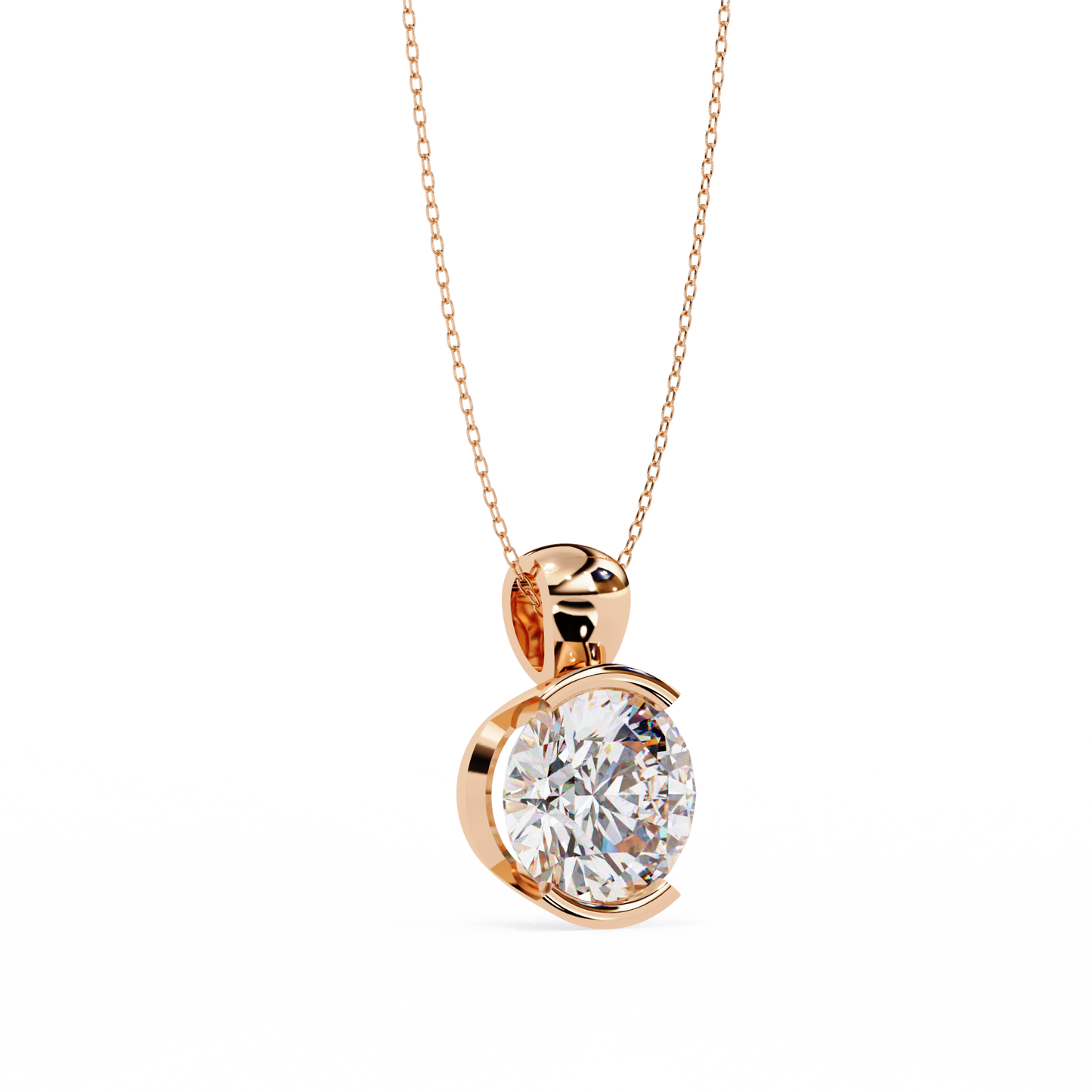 Beacon Gleam – Round Lab Diamond Elevated Chain Pendant