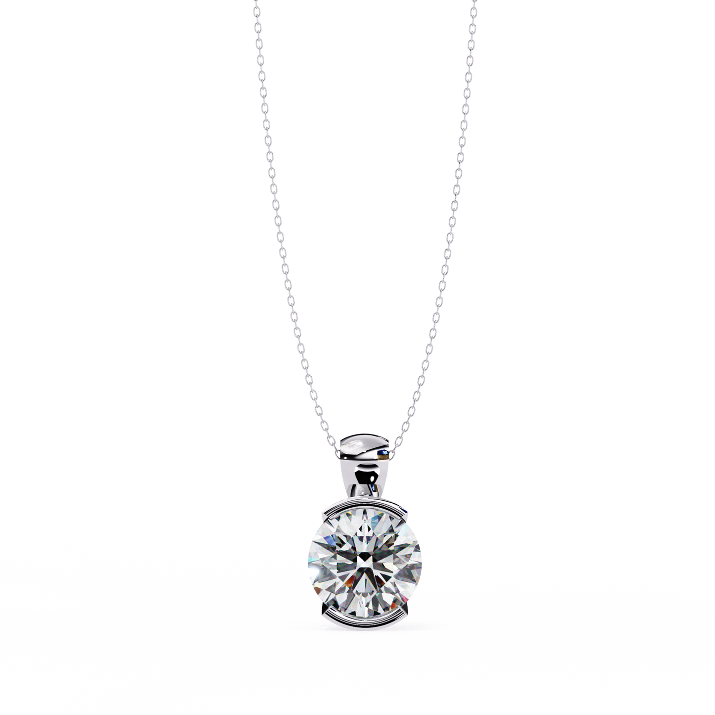 Beacon Gleam – Round Lab Diamond Elevated Chain Pendant