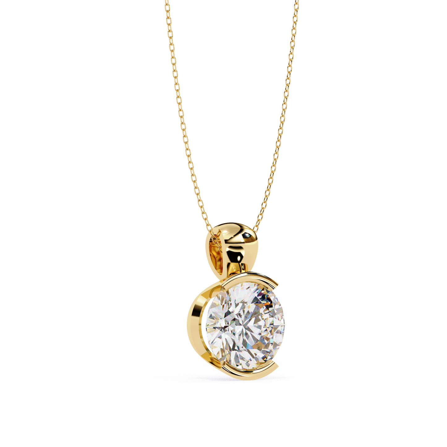 Beacon Gleam – Round Lab Diamond Elevated Chain Pendant